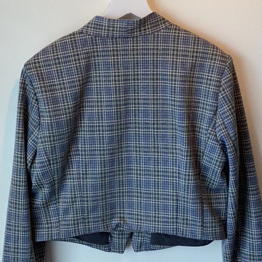 Anthropologie Tuxedo Cropped Blazer Houndstooth Sz 12 - Picture 6 of 9
